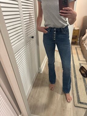 Blank NYC Medium Blue High-Rise Button-Fly Flare Jeans